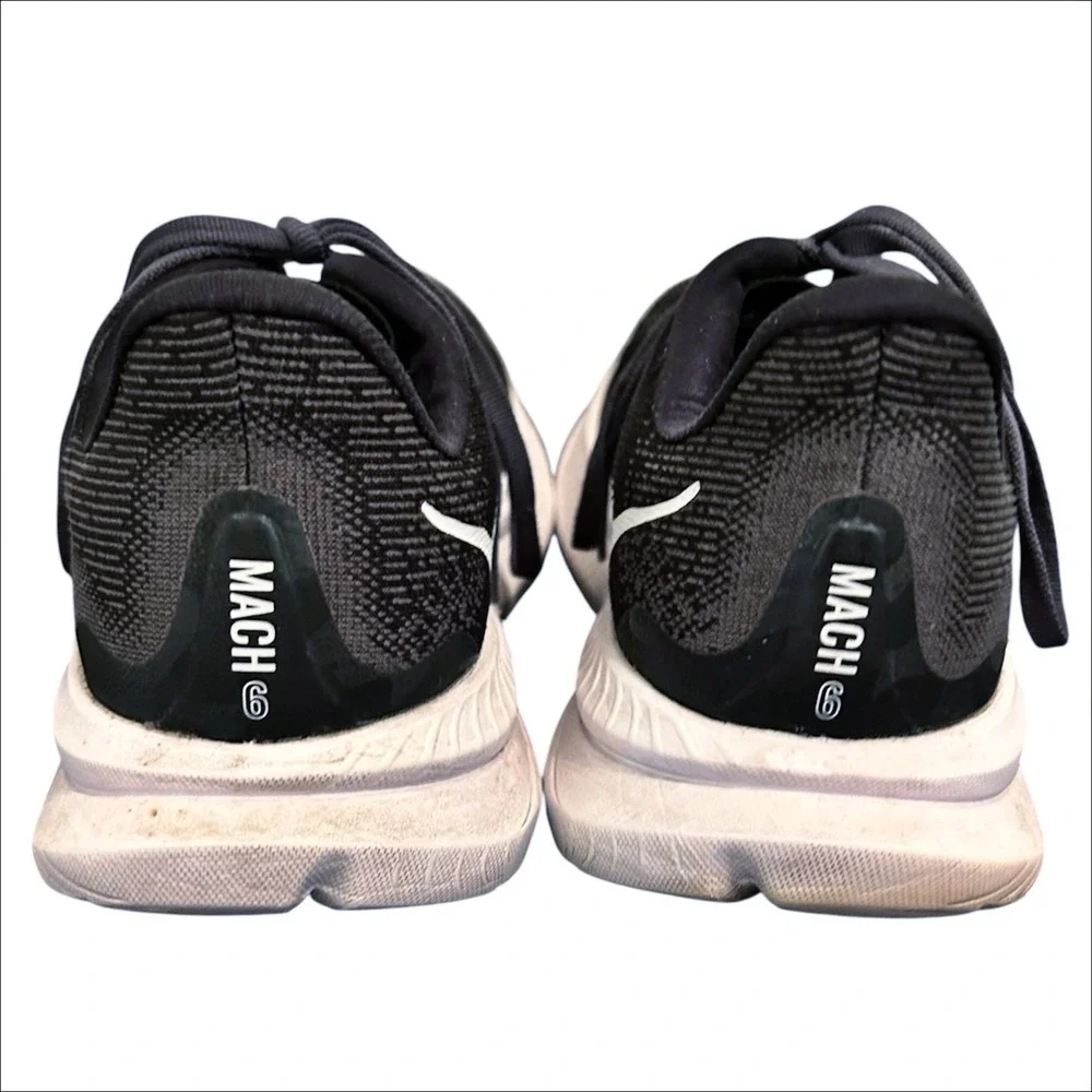 Hoka One One Mach 6 Running Shoes Womens 9 Black White Athletic Sneakers 1147810
